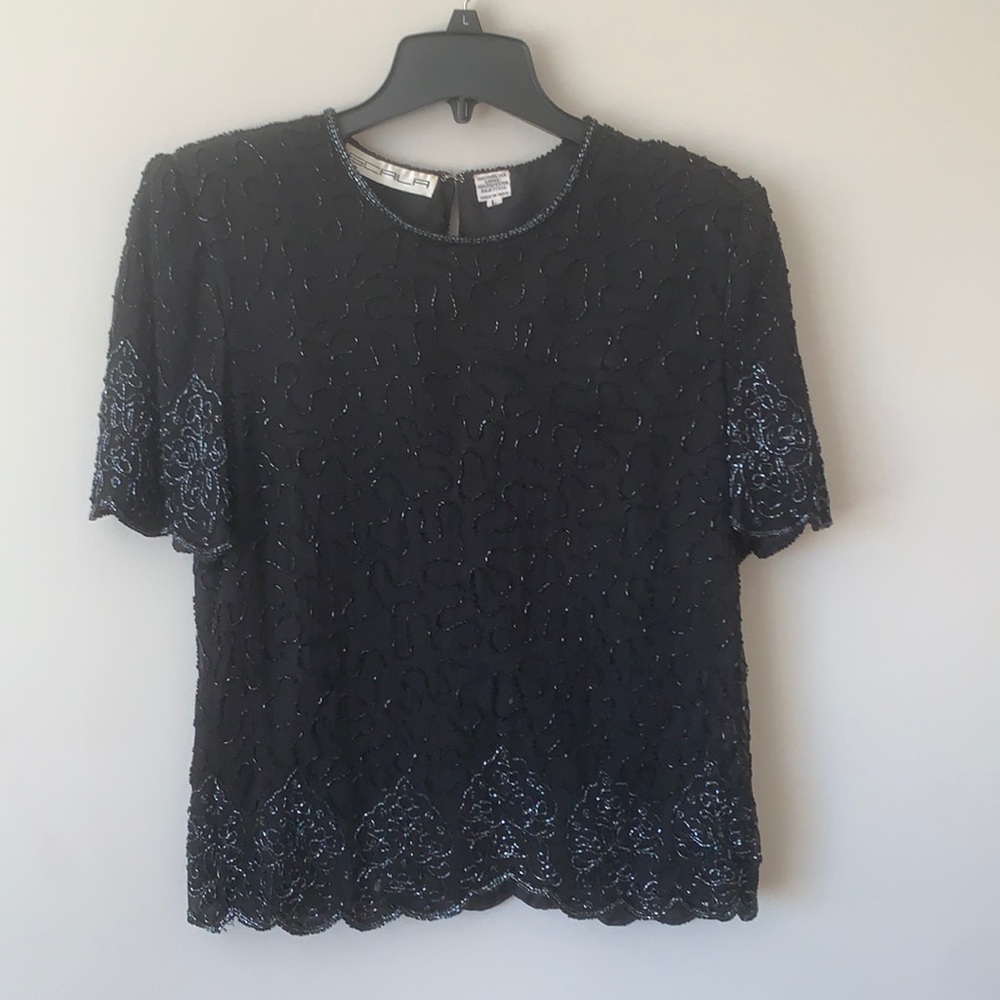 Scala Formal Beaded Top Size L. Perfect For A Dre… - image 1